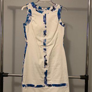 White & Blue Floral Calvin Klein Dress 4
